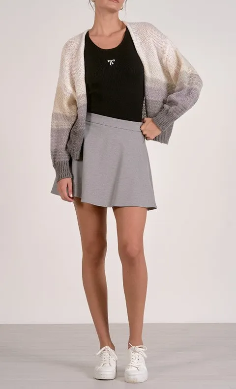 Grey Ombre Striped Knit Cardigan