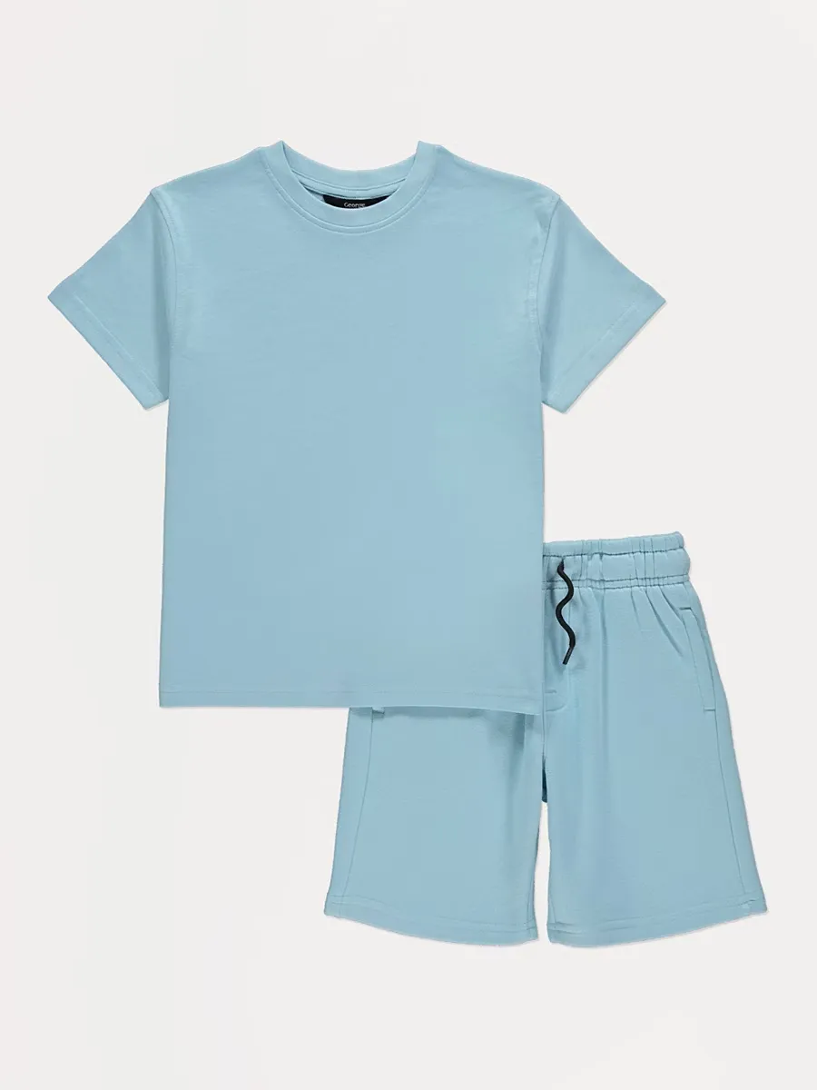 Light Blue T-shirt and Shorts Outfit