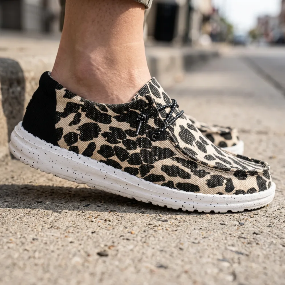 Wendy Cheetah Print Textile Slip On Shoes