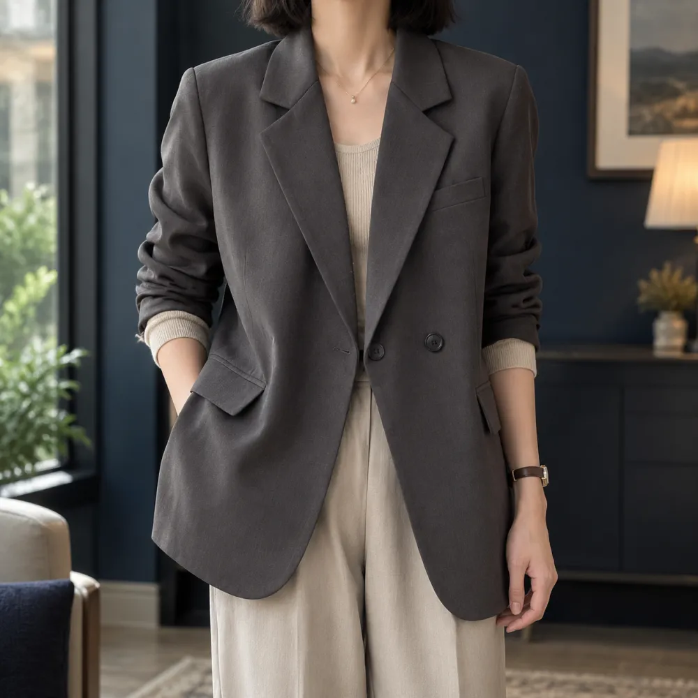 Notched Lapel Relaxed Blazer
