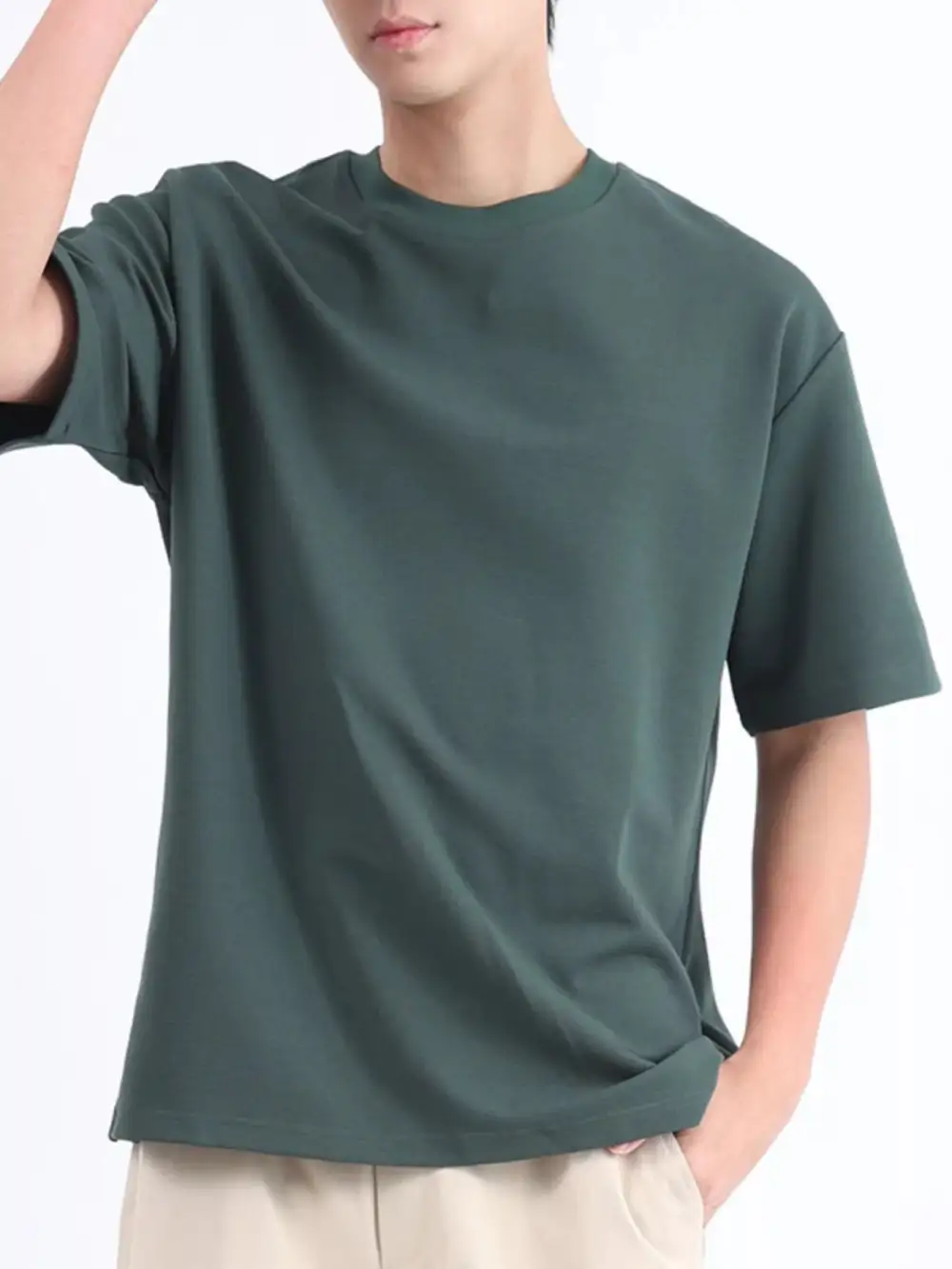 Men’s Plus Size Solid Crewneck T-Shirt