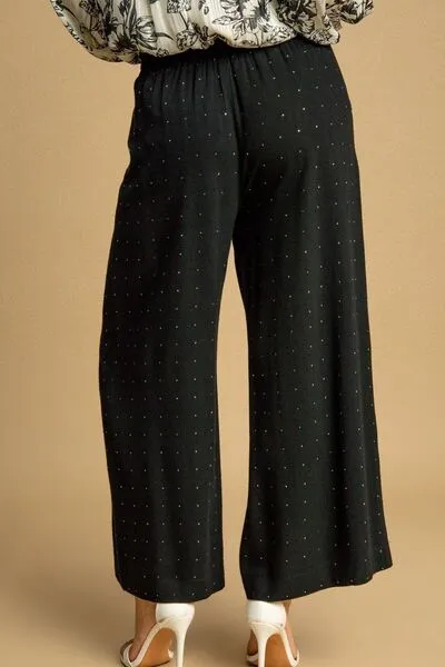 High Waisted Embellished Linen Plus Pants