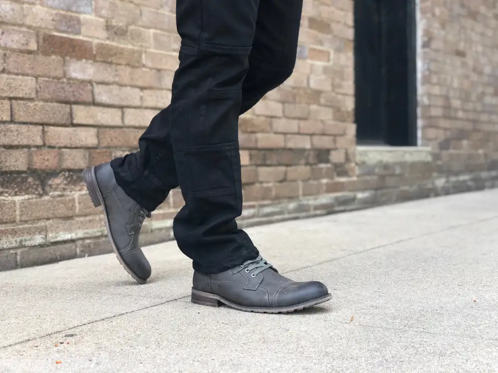 Classic Faux-Leather Burnished Lace-Up Combat Boots