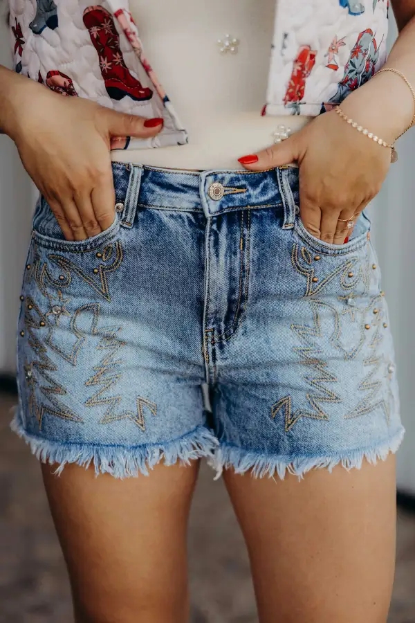 Refined Frayed Denim Shorts