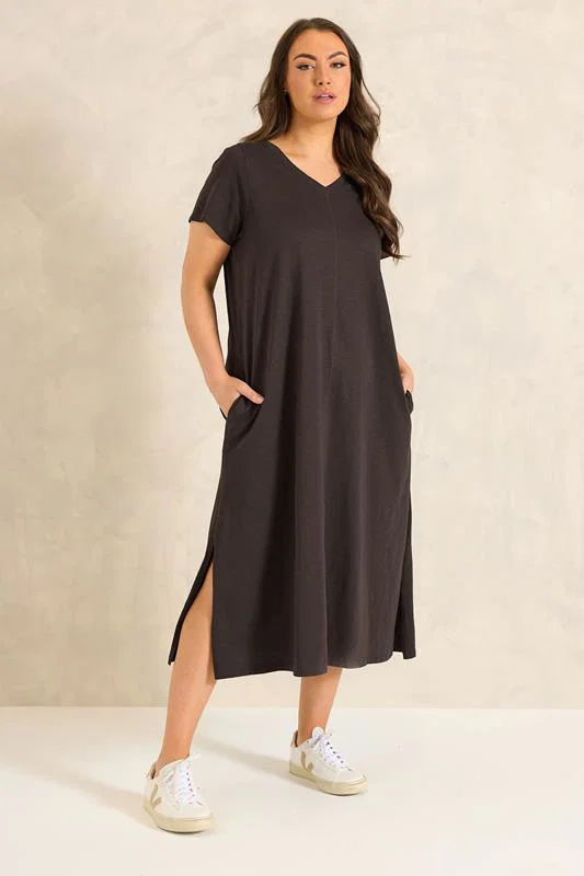 Chocolate Brown Premium Cotton Dress detail 2