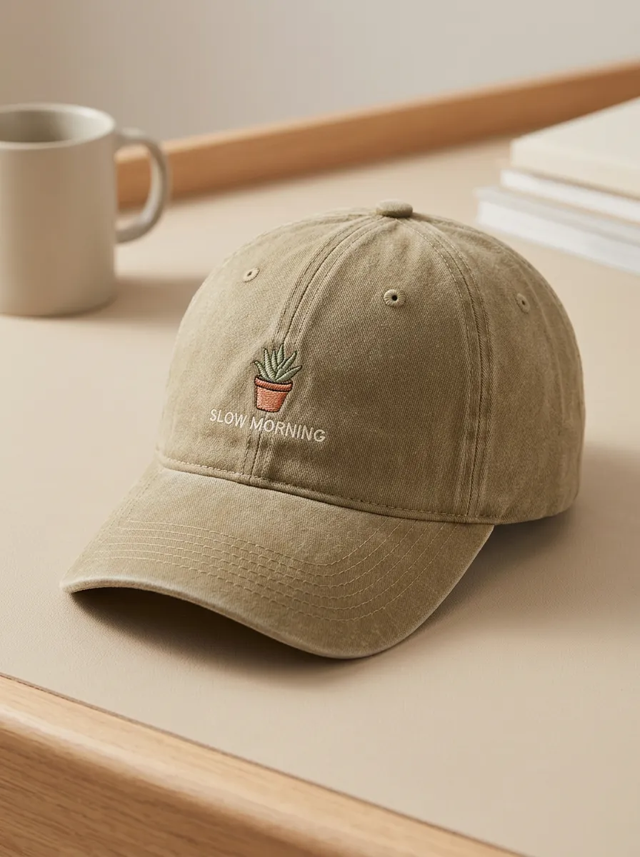 Clean-Line Plant-Lover Slow-Morning Embroidered Unisex Baseball Cap