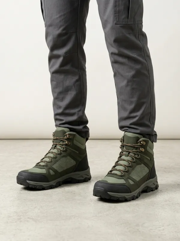 Unisex Outdoor Topographic Map Hiking Boots