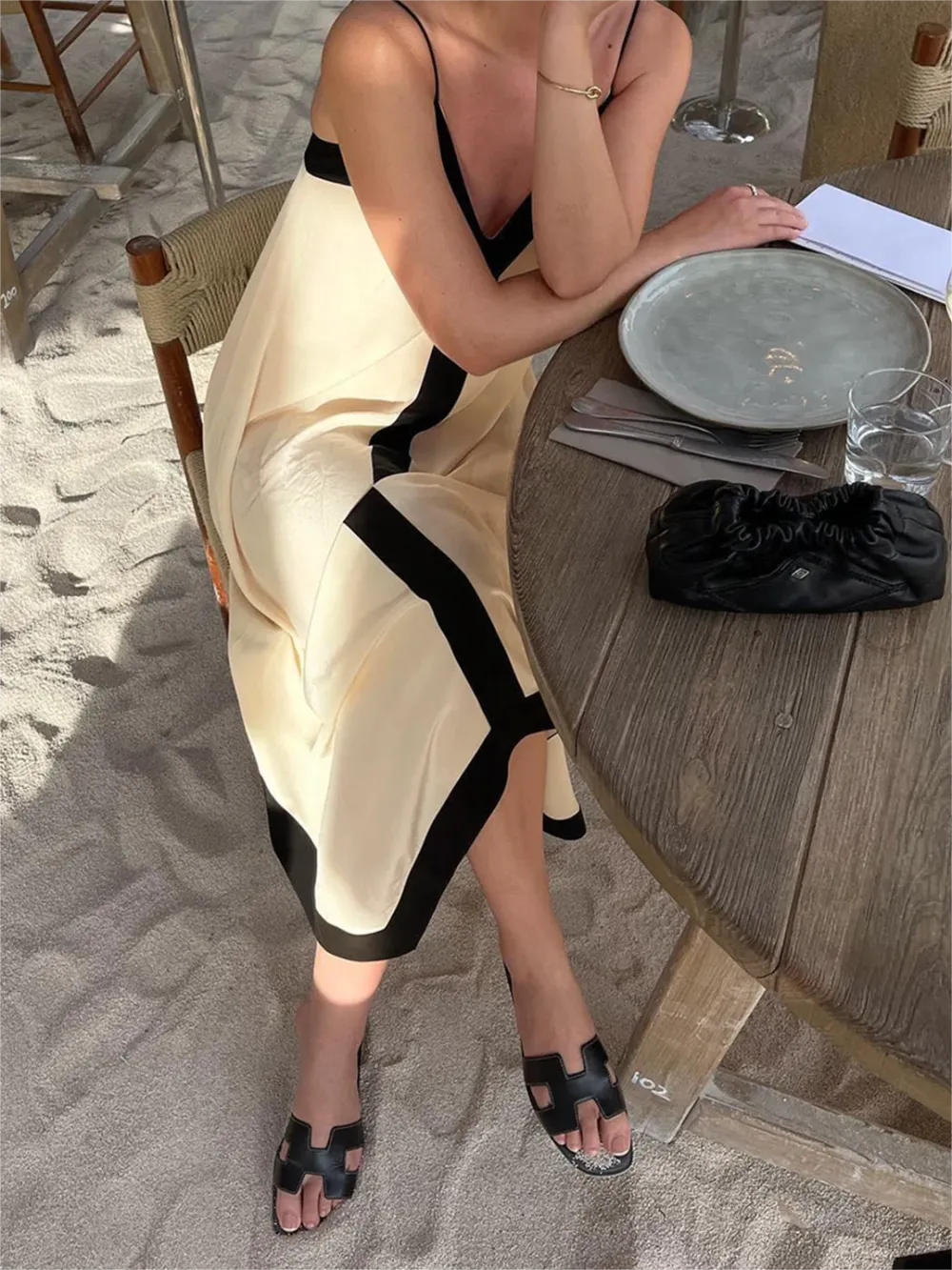 Old Money Aesthetics Slip Long Dress