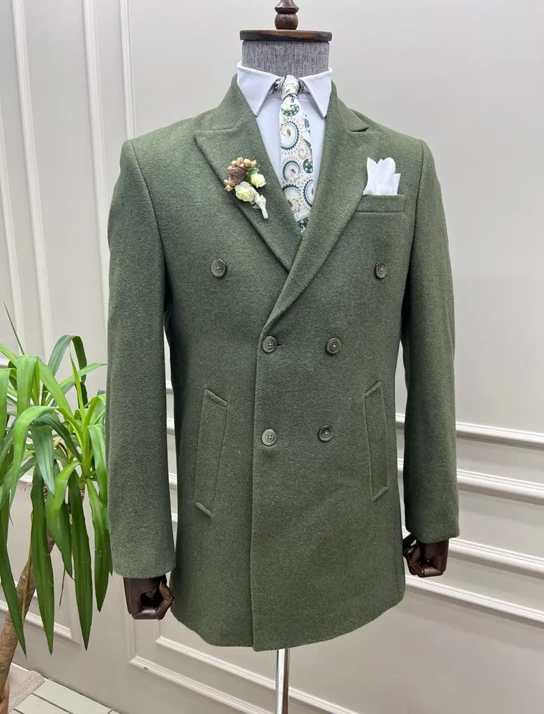 Double Breasted Slim Fit Tailored Coat