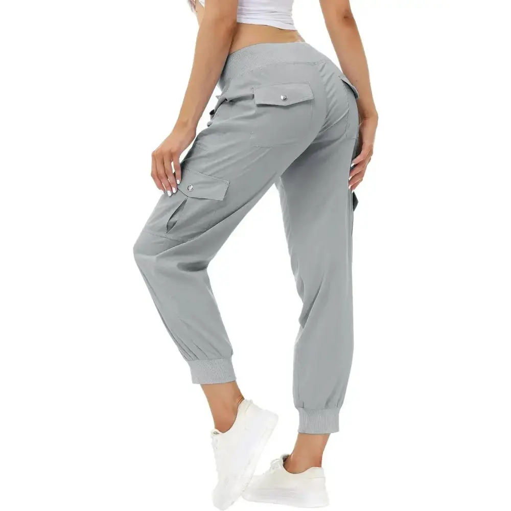 Women's Lightweight Hiking Cargo Pant Elastic Waist 6 Pockets Quick Dry Jogger