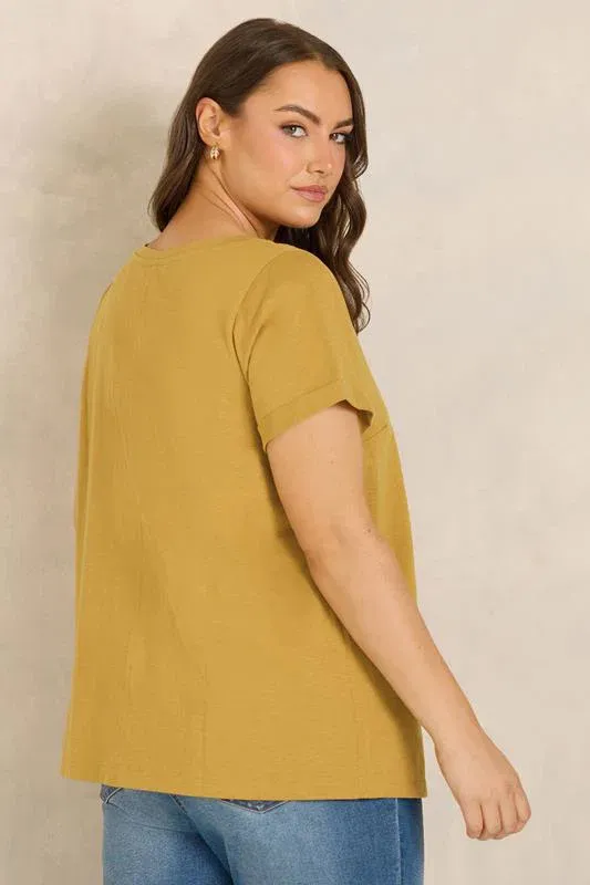 Gold Cotton T-Shirt