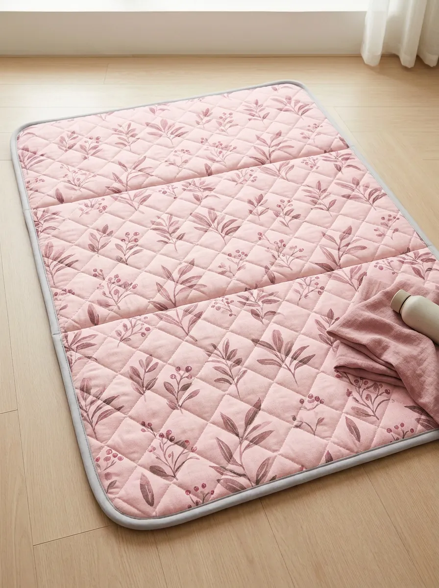 Botanical Nature Lover Blue Berry Leaf Pattern Cooling Mat