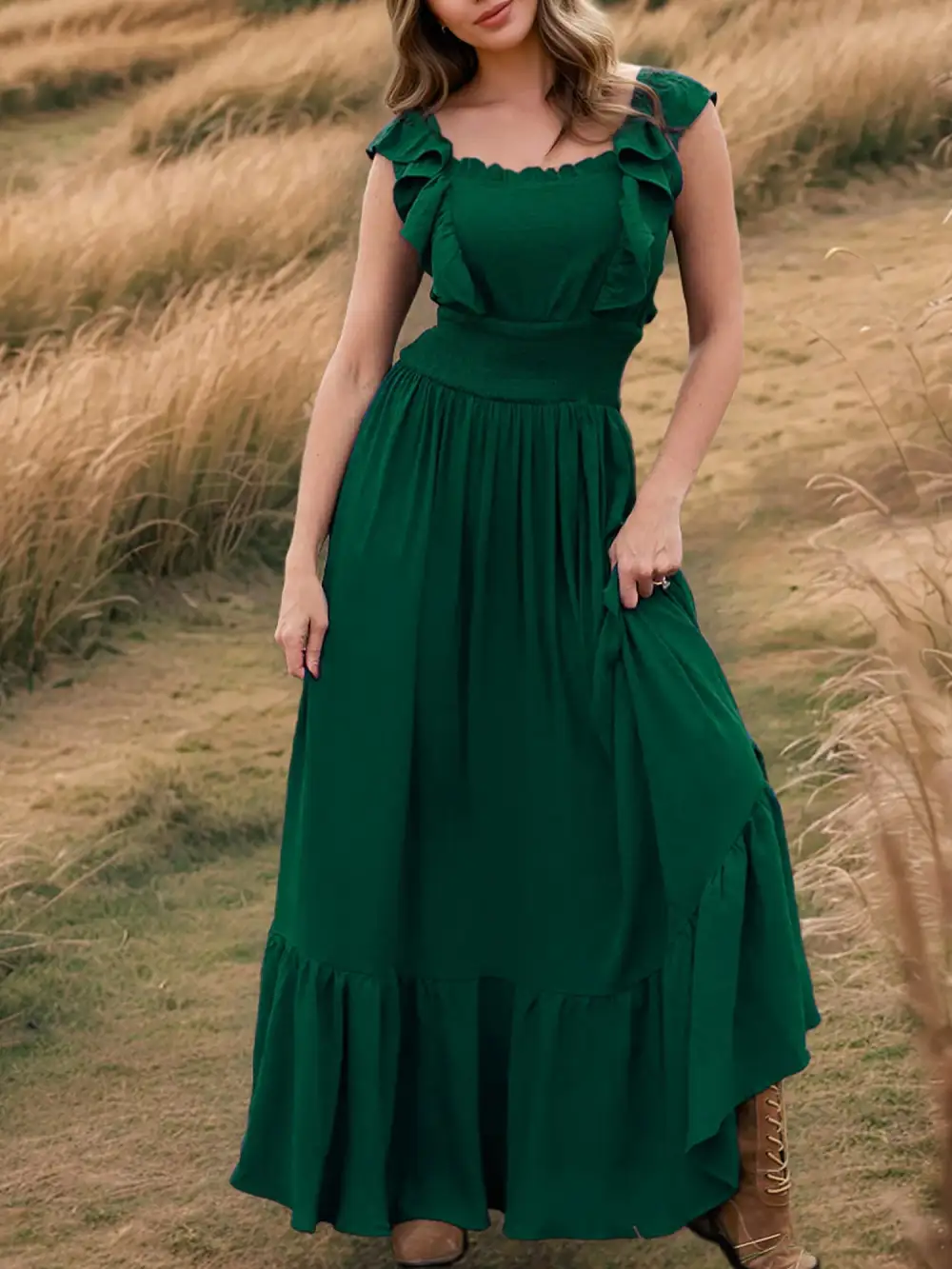 Off-Shoulder Ruffled Maxi Dress