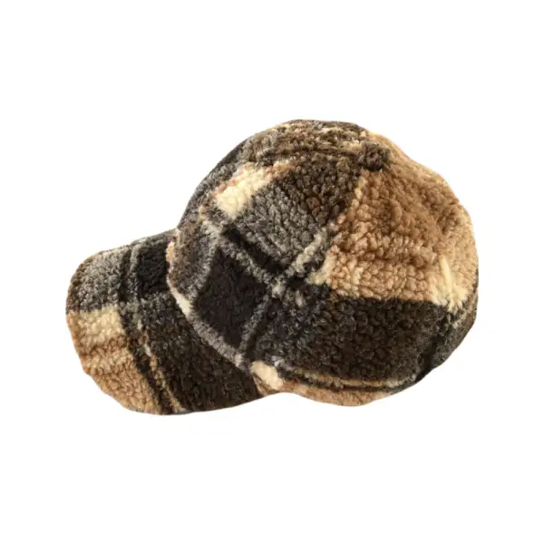 Fleece Plaid Baseball Cap