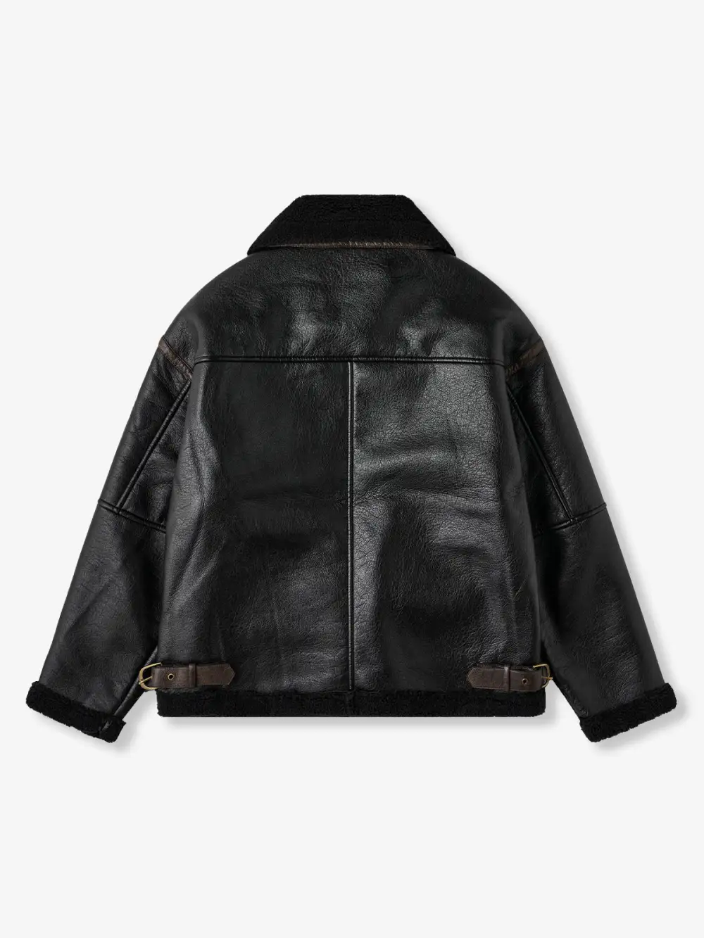 Men's Fleece Lined Leather Bomber Jacket