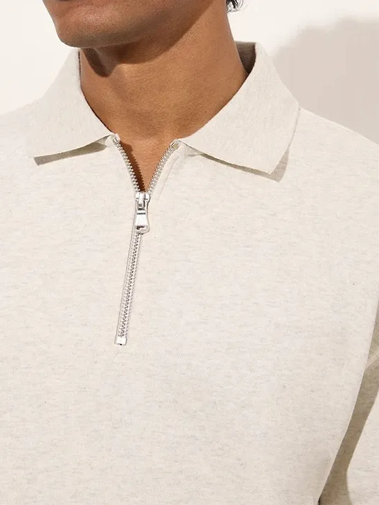Casual Style Relaxed-Fit Cotton-Blend Sweatshirt