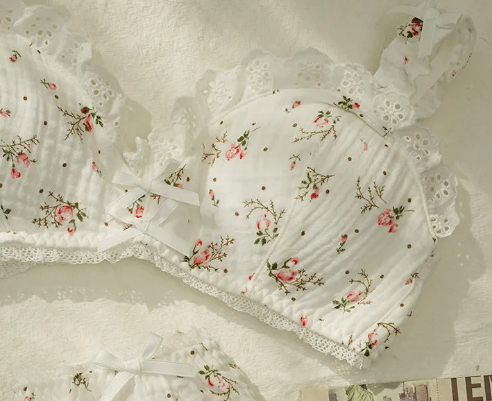 Elegant French Floral Cotton Underwear