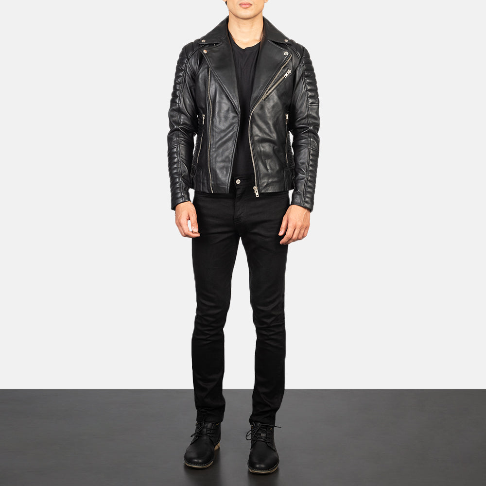 Men's Clean Line Biker Leather Jacket