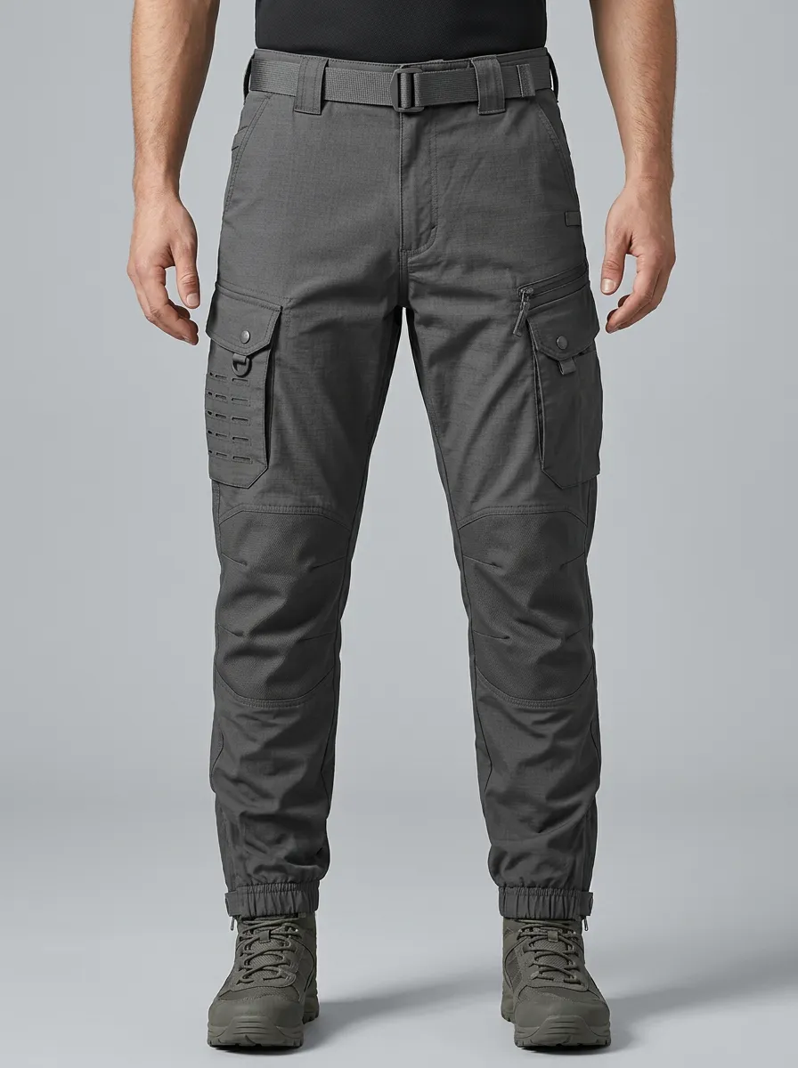 Minimal Detailed Men's Multi-Pocket Waterproof Tactical Cargo Pants