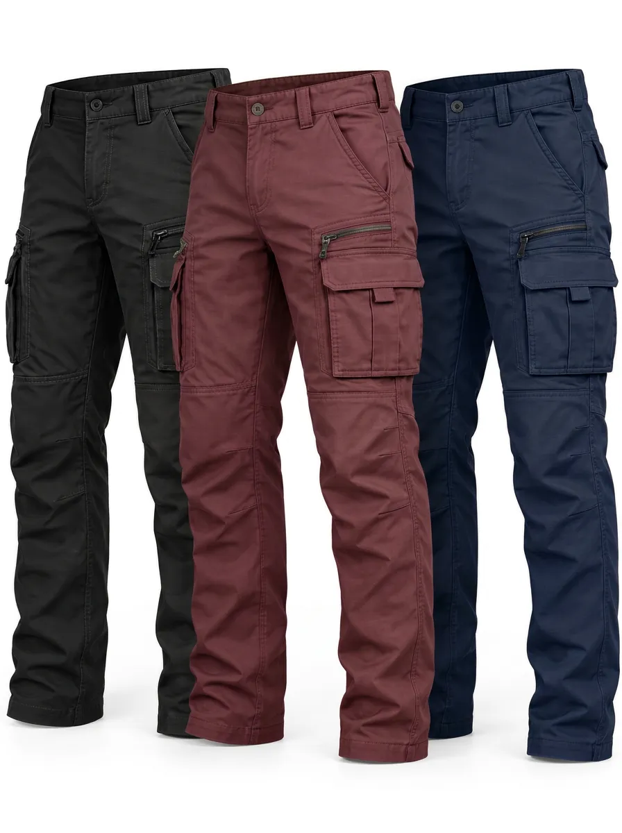 Men's Multi Pack Tactical Work Pants with Tactical Cargo Multi Pocket Detail