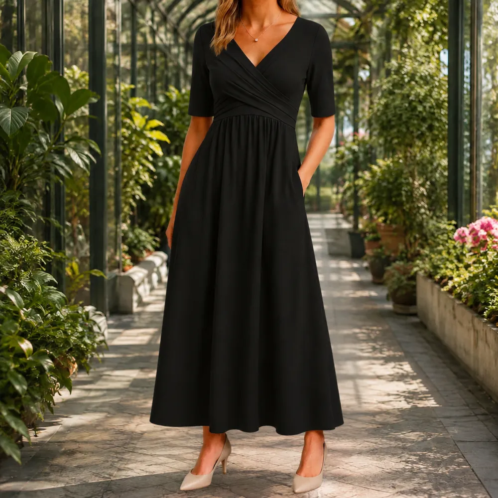 Wrap A-Line Maxi Dress