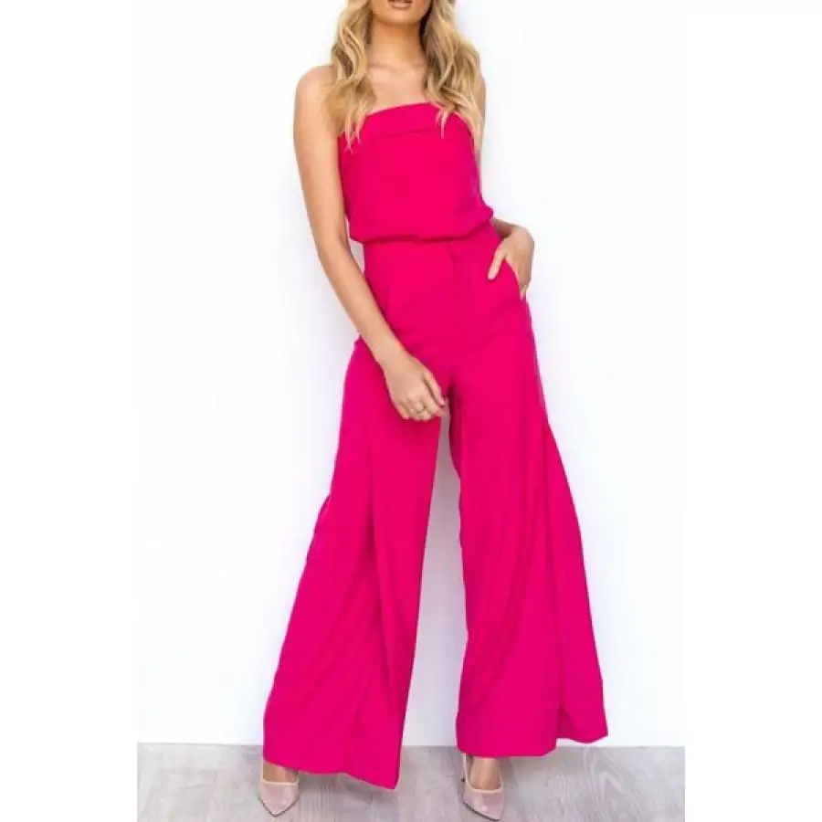 Tube Top and Wide Leg Pants Set