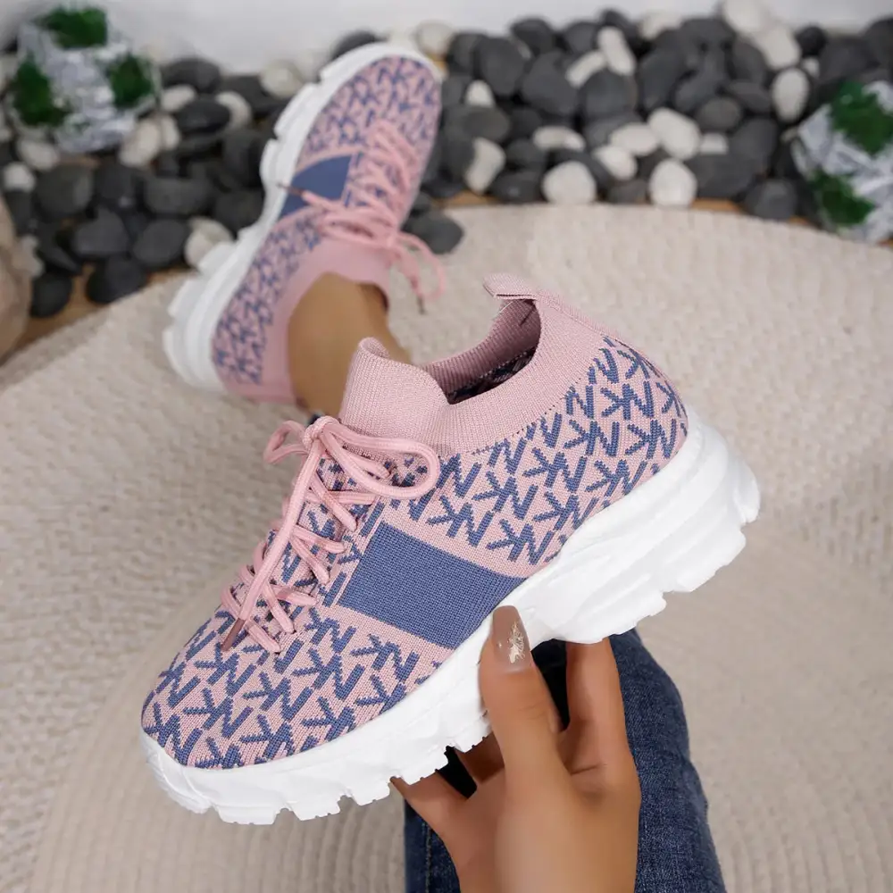 Round Toe Lace-Up Sneakers