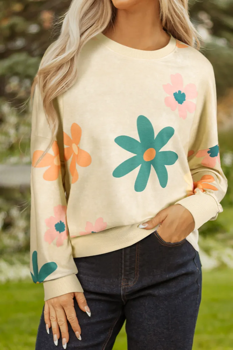 Floral Mineral Wash Sweatshirt