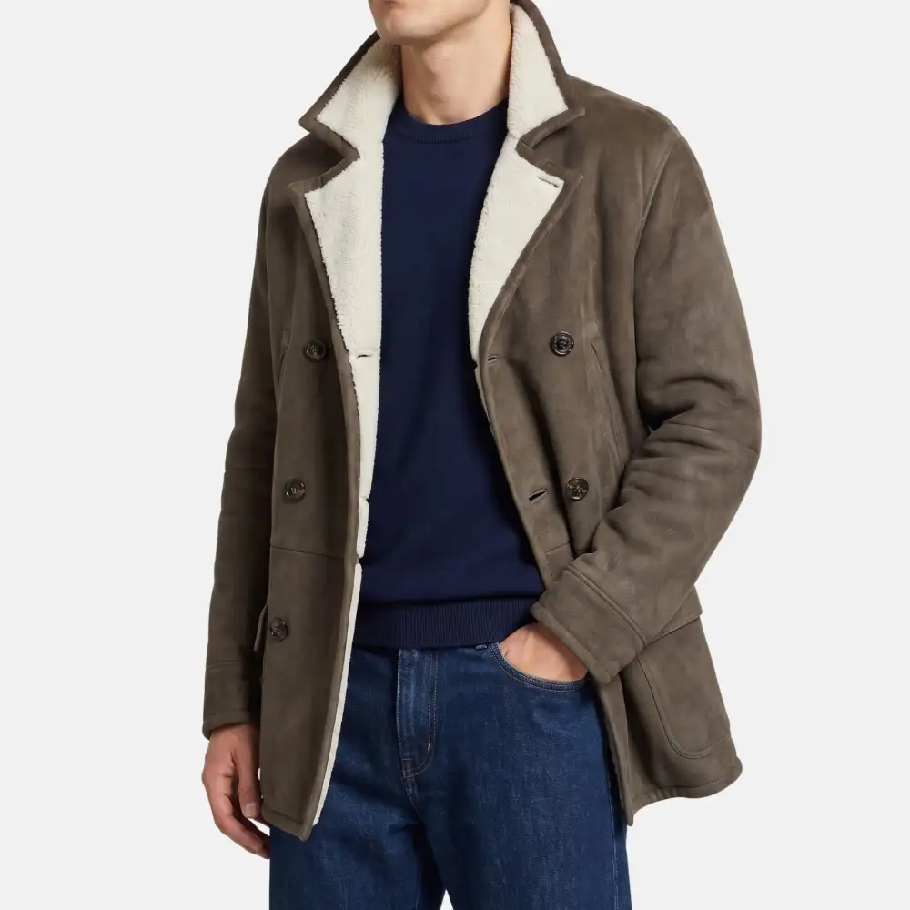 Double Breasted Shearling Coat