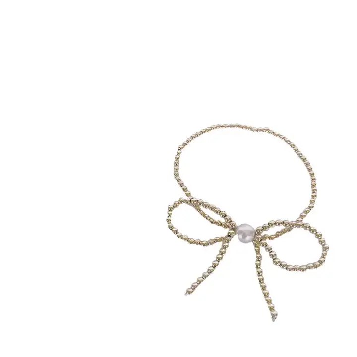 Beaded Bow Pearl Bracelet
