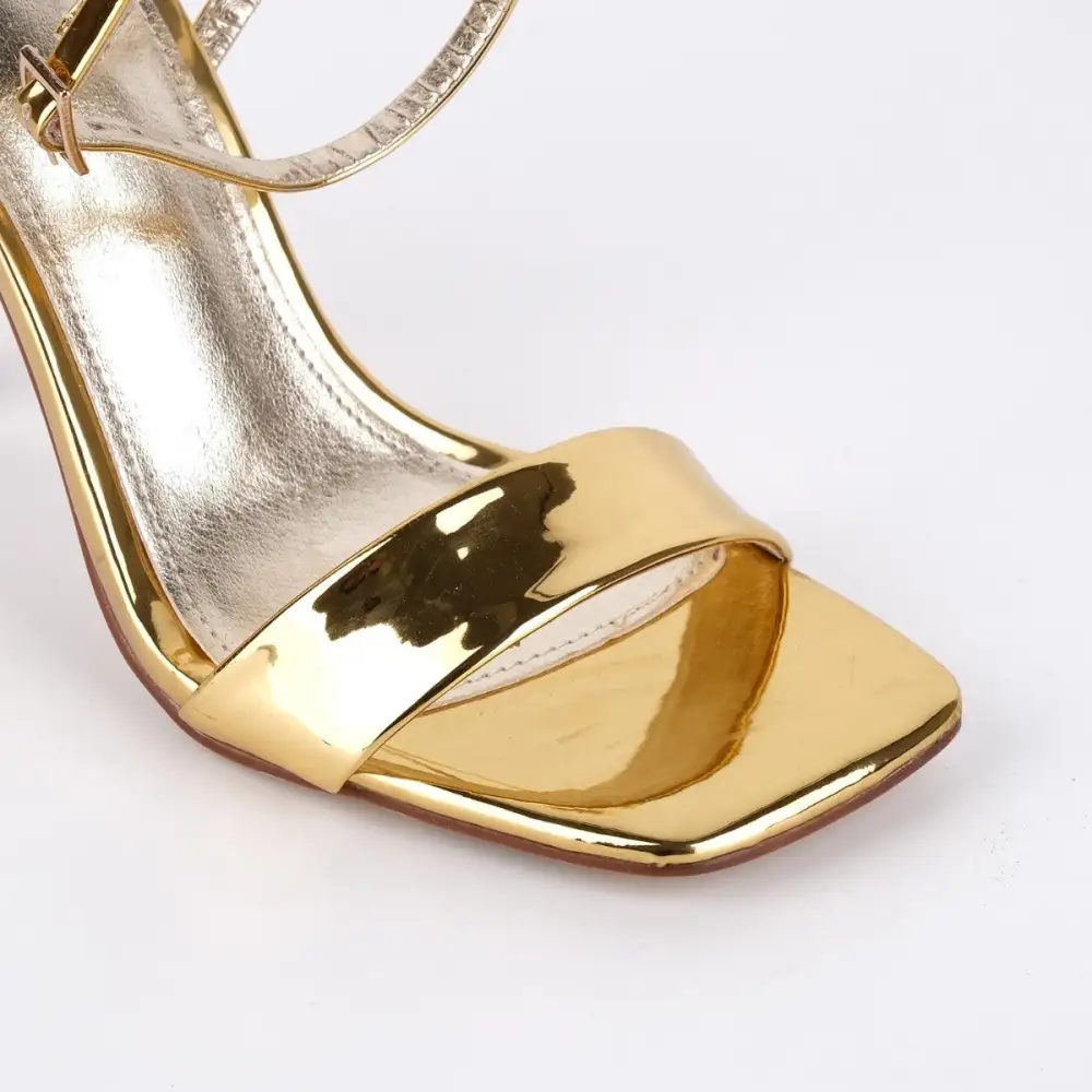 Square Toe Ankle Strap Stiletto Refined Sandals