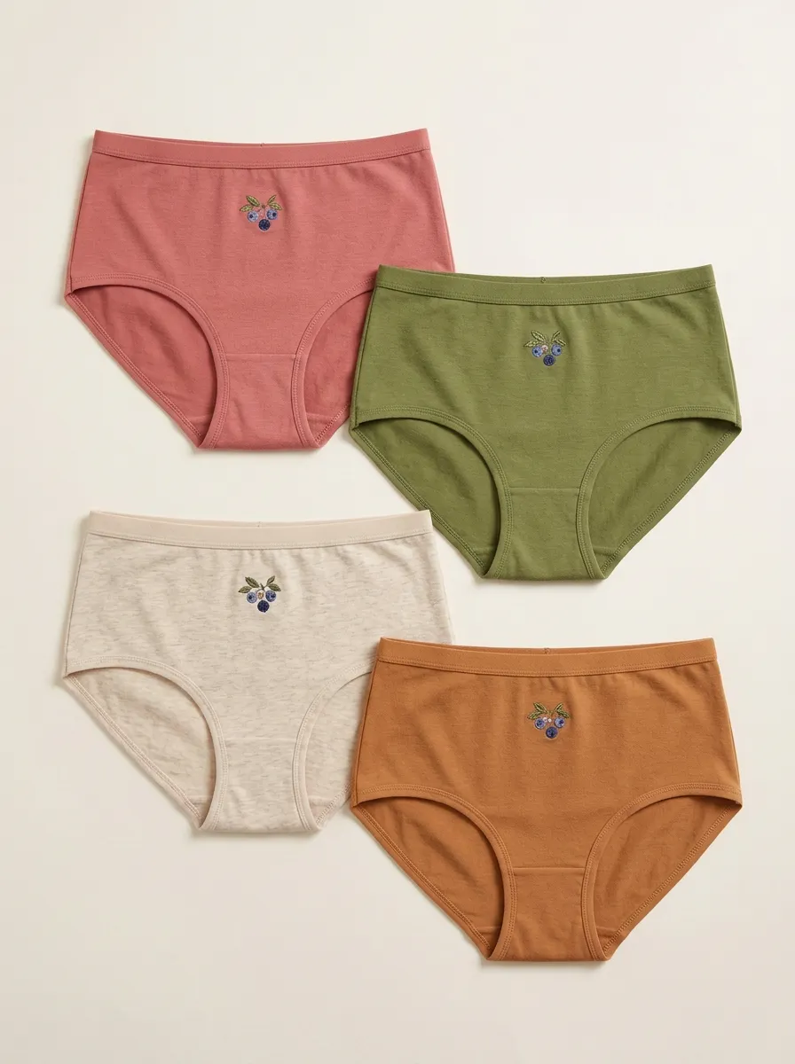 Women's Blue Mid-Rise Seamless 4-Pack Briefs
