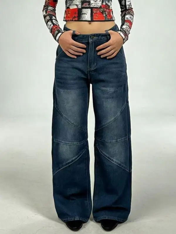 Classic Vintage Wash Wide Leg Jeans