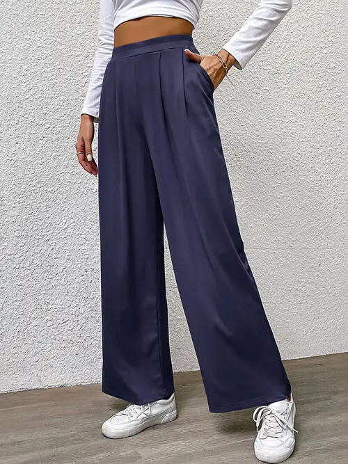 Relaxed High Waist Straight Pants