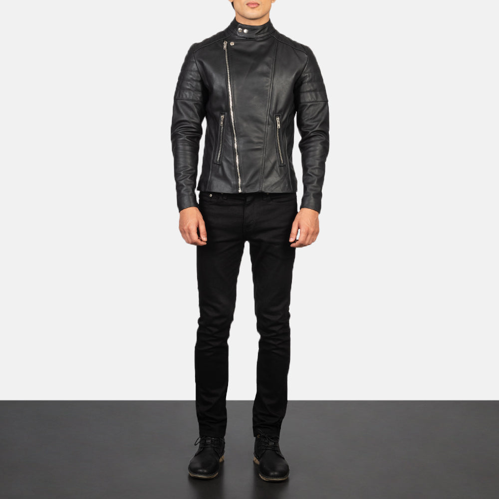 Men's Classic Casual Biker Leather Jacket