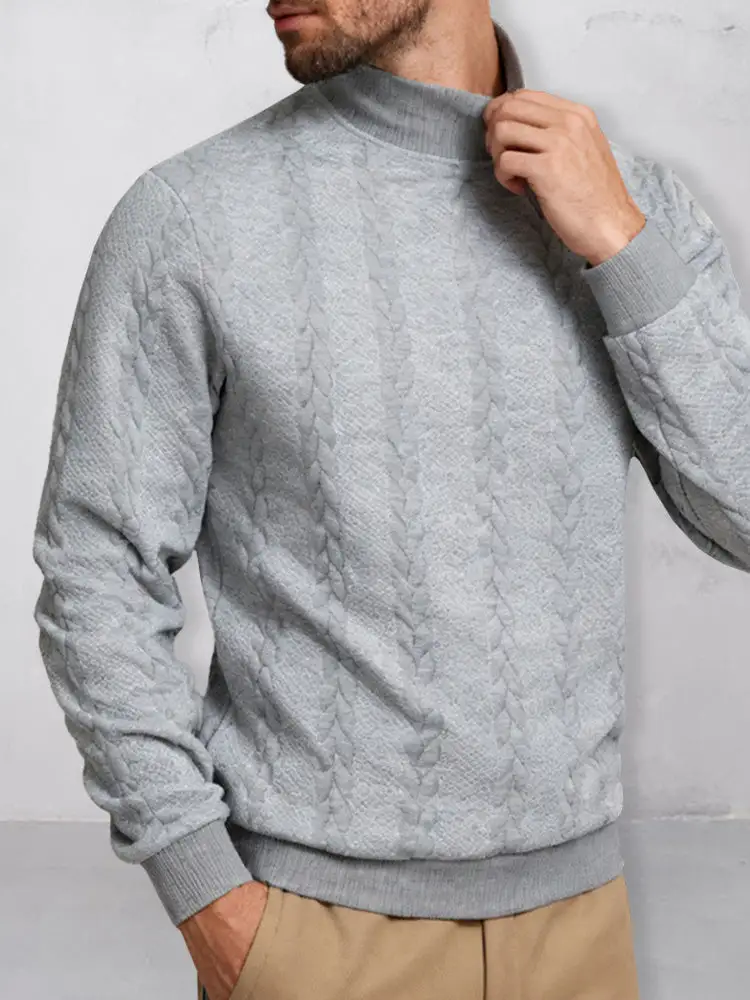 Waffle Knit Jacquard Ribbed Hoodie
