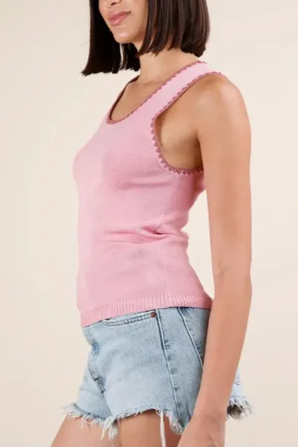 Ribbed Knit Textured Tank Top