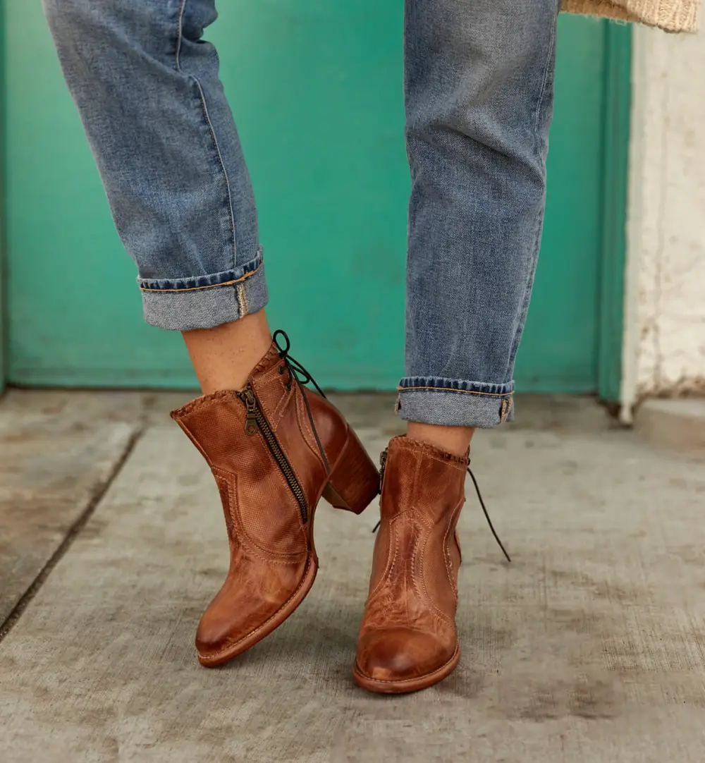 Back-Lace Side-Zip Ankle Boots