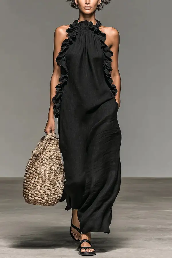 Versatile Modern Ruffled Ruffle Sleeve