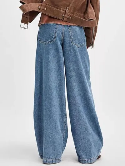Straight Leg Knit Denim Jeans