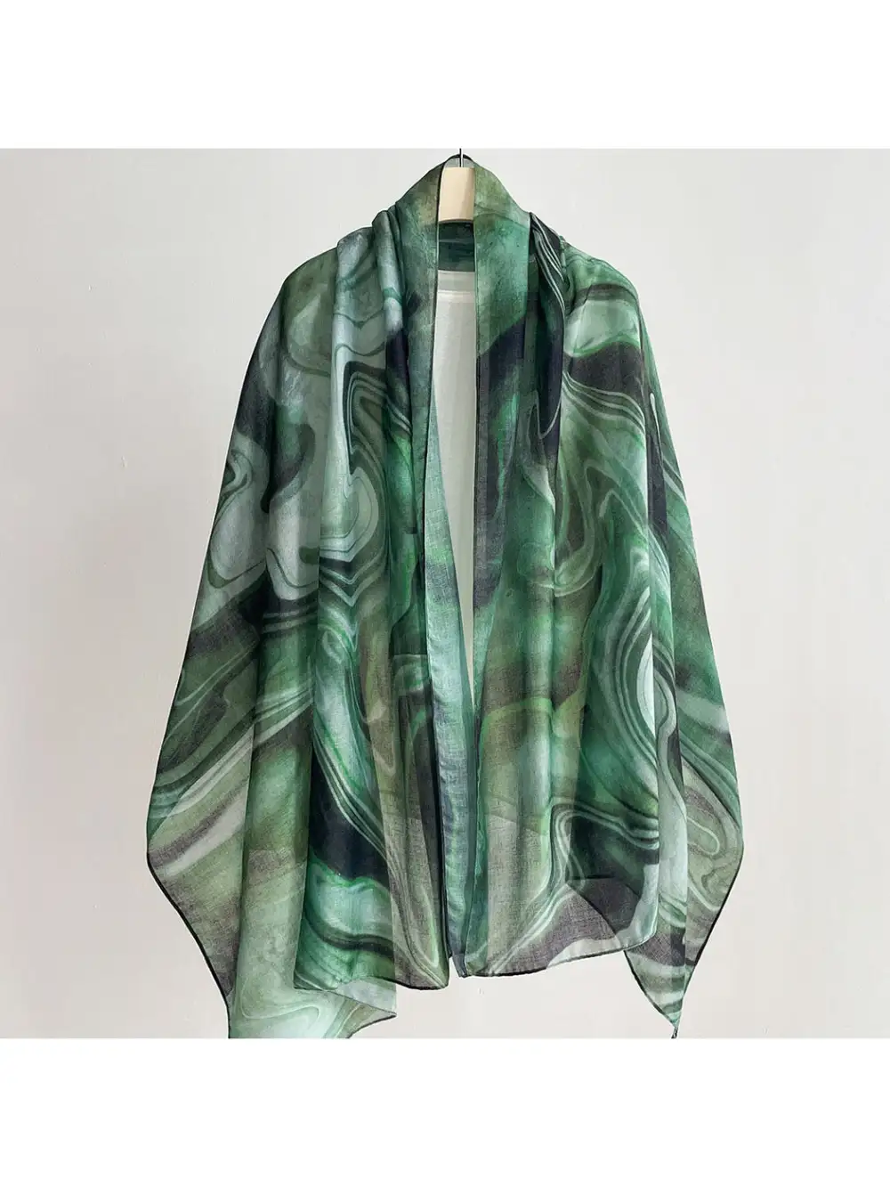 Watercolor Plant Print Summer Wrap Scarf
