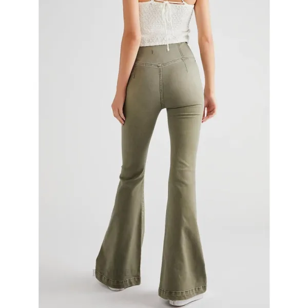 Asymmetric Waist Flare Jeans