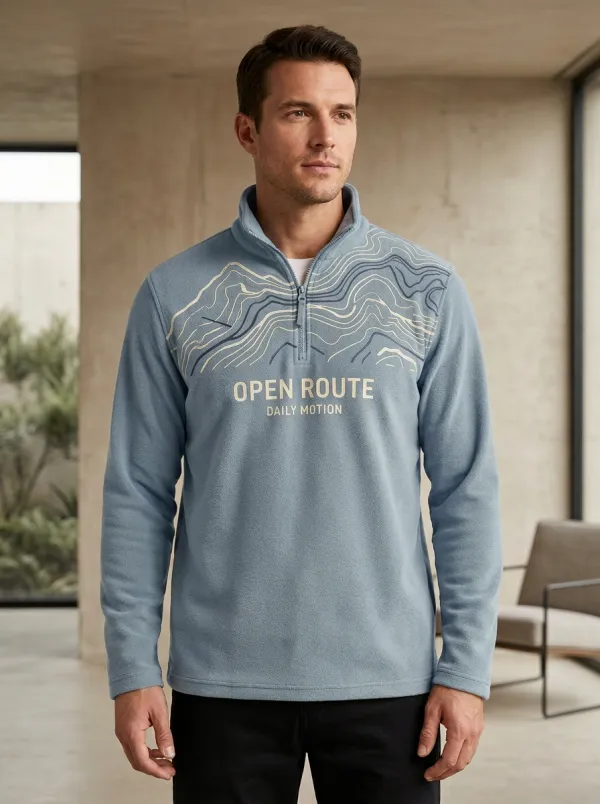 Half-Zip Half-Zip Topographic Men's Half-Zip Sweatshirt