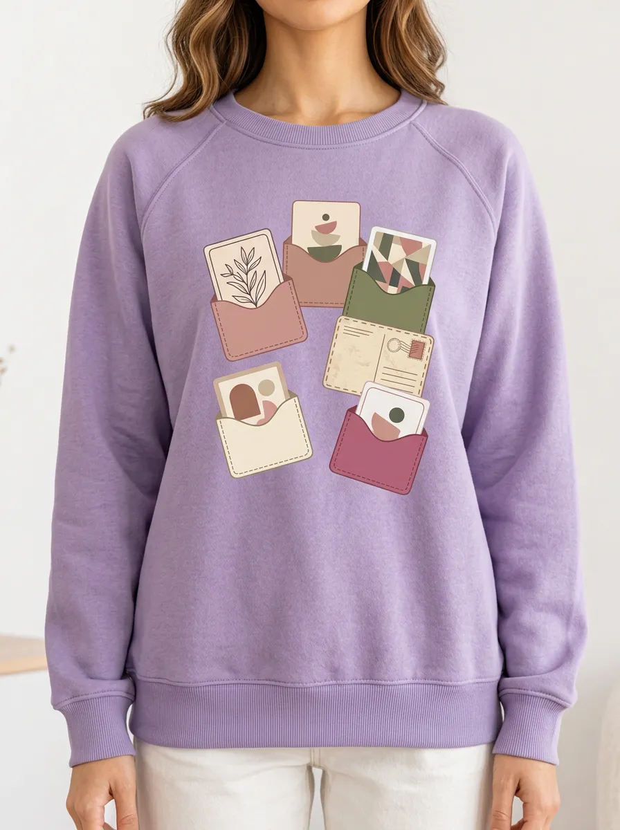 Women's Collected Postcard Illustration Graphic Hoodie