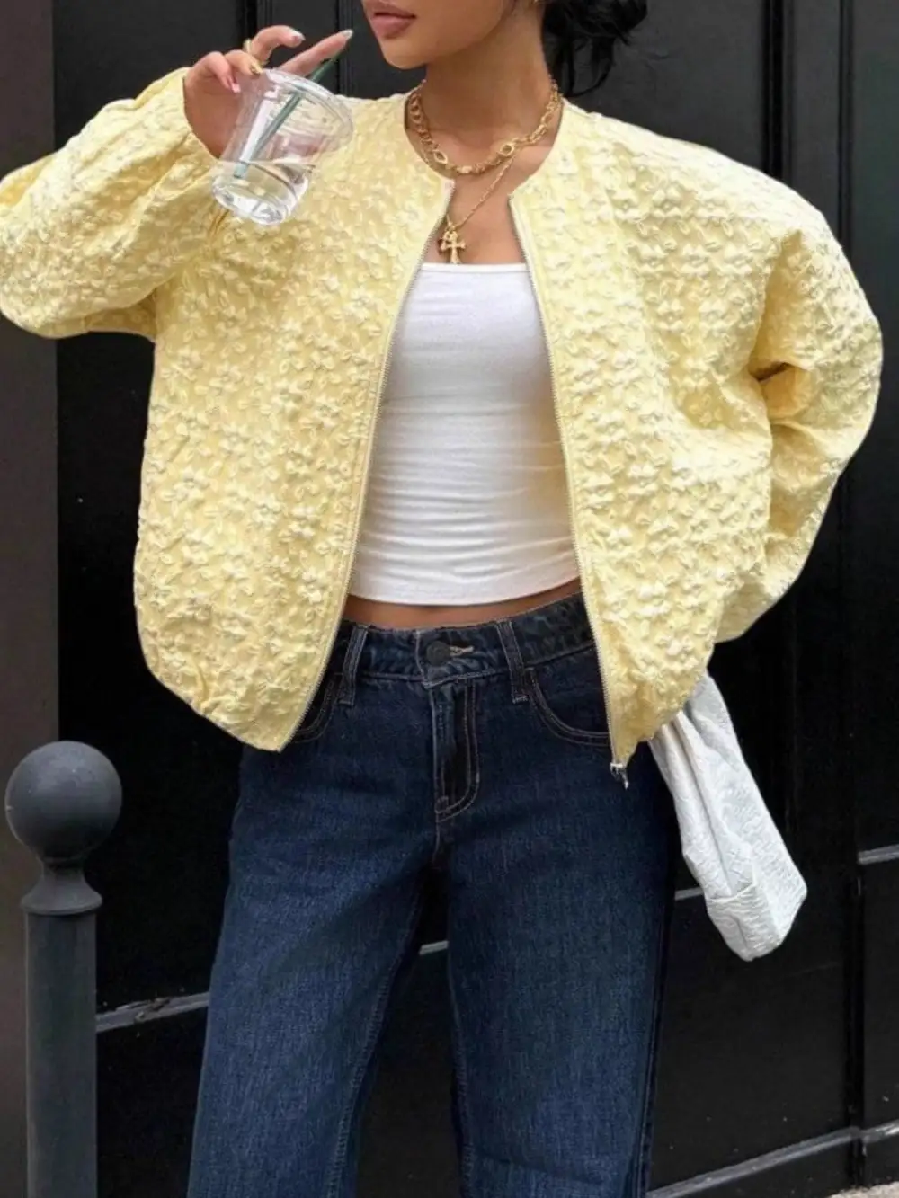 Zip-Up Textured Jacket