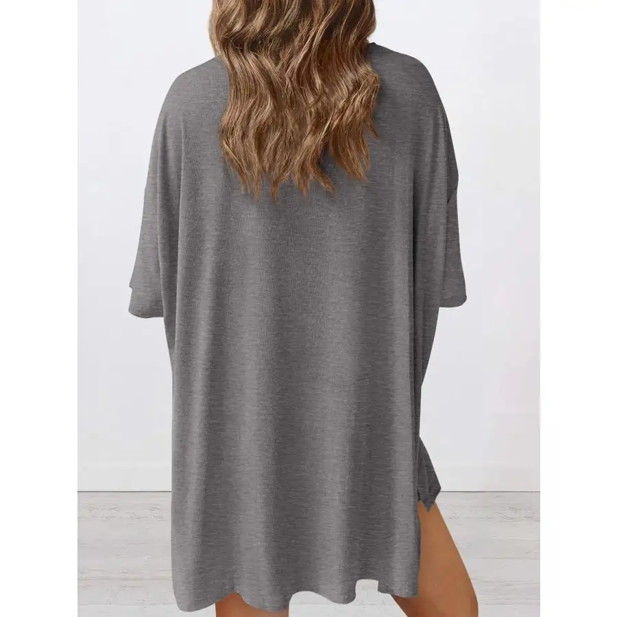 Oversized Round Neck Top and Shorts Set