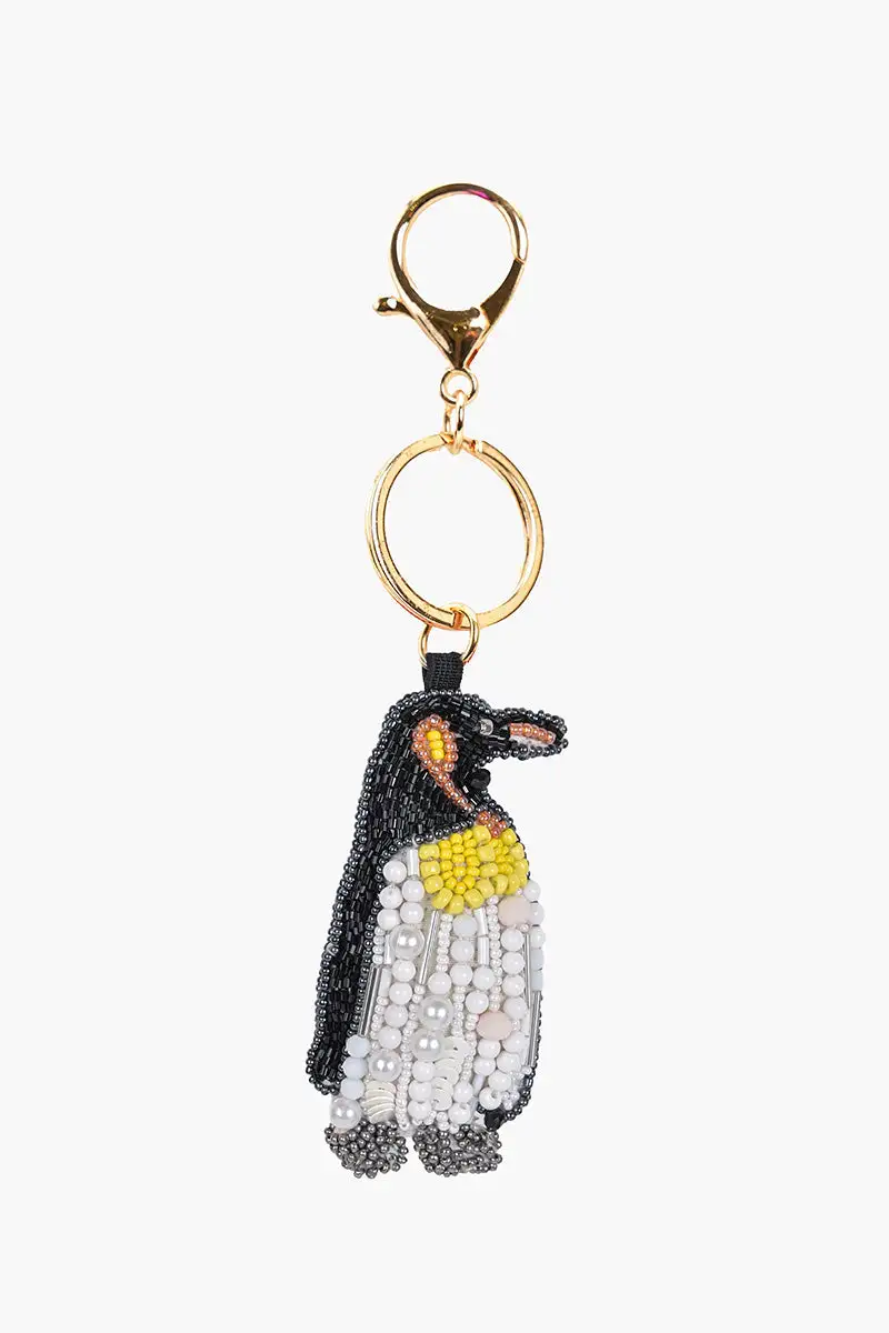 Polar Penguin Beaded Bag Charm