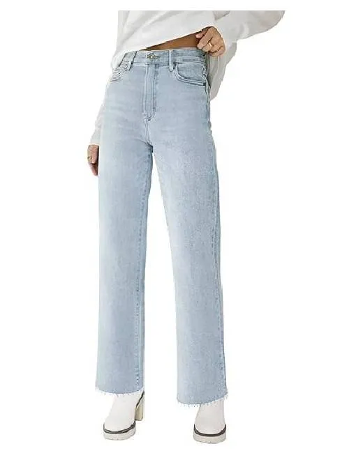 Straight Leg High Rise Denim Jeans