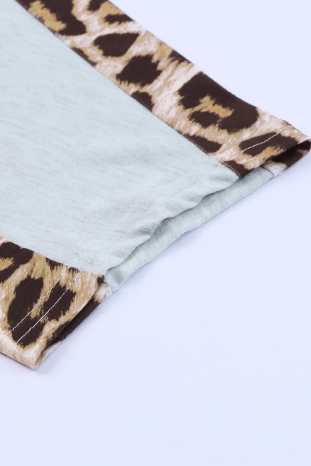 Leopard Splicing O-Neck Short Sleeve