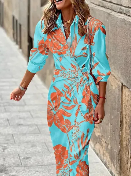 Women's Wrap V-Neck Party Dress